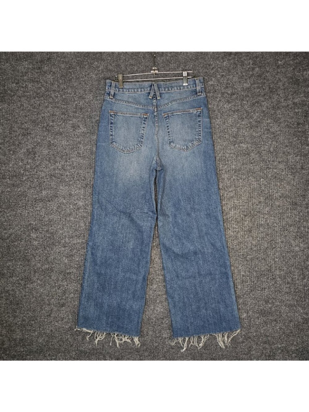 SLVRLAKE 28 Grace Crop Wide Leg Raw Hem Jeans in Blue bird 28 x 26 - Picture 4 of 8